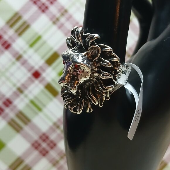 NWOT Fashion Jewelry Silver Tone Lion Head Men's Ring Size 10 #11 - Picture 12 of 14